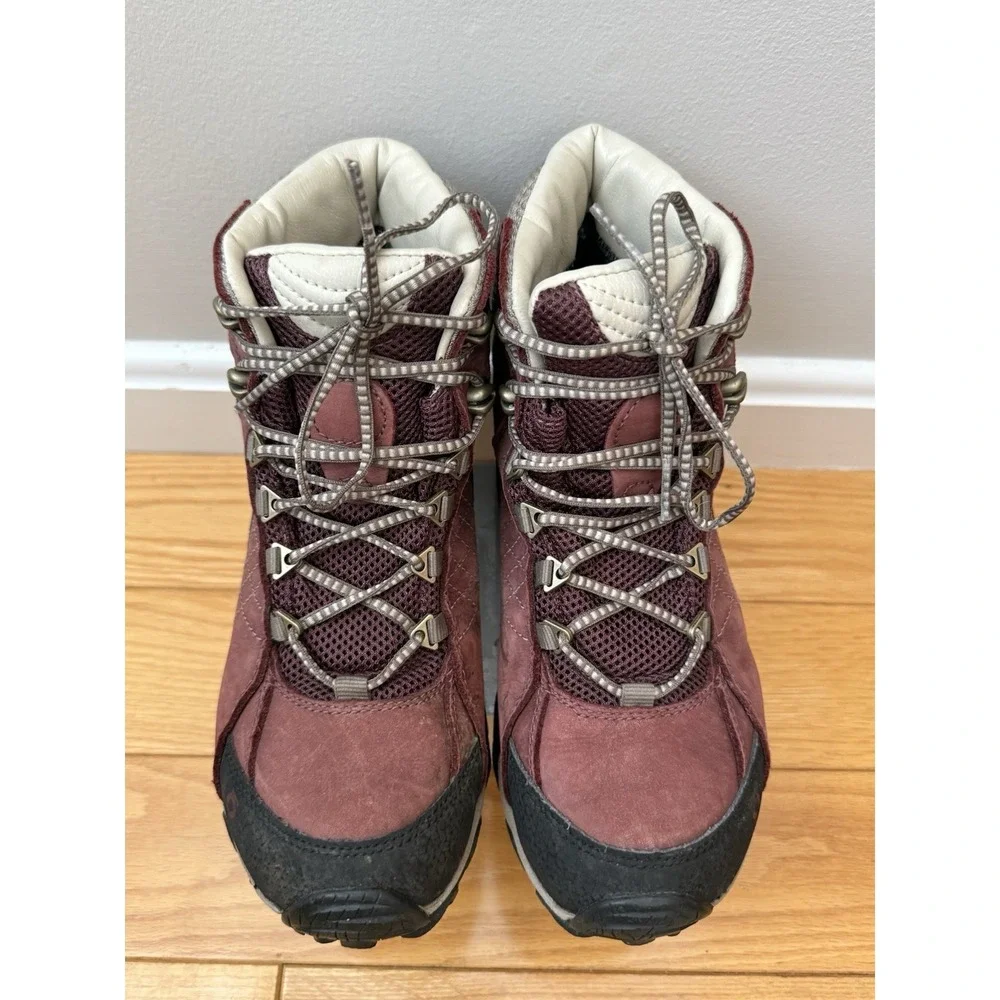 OBOZ Womens Burgundy Sapphire B-Dry Mid Waterproof Hiking Boot Sz 7‎ Gorpcore
